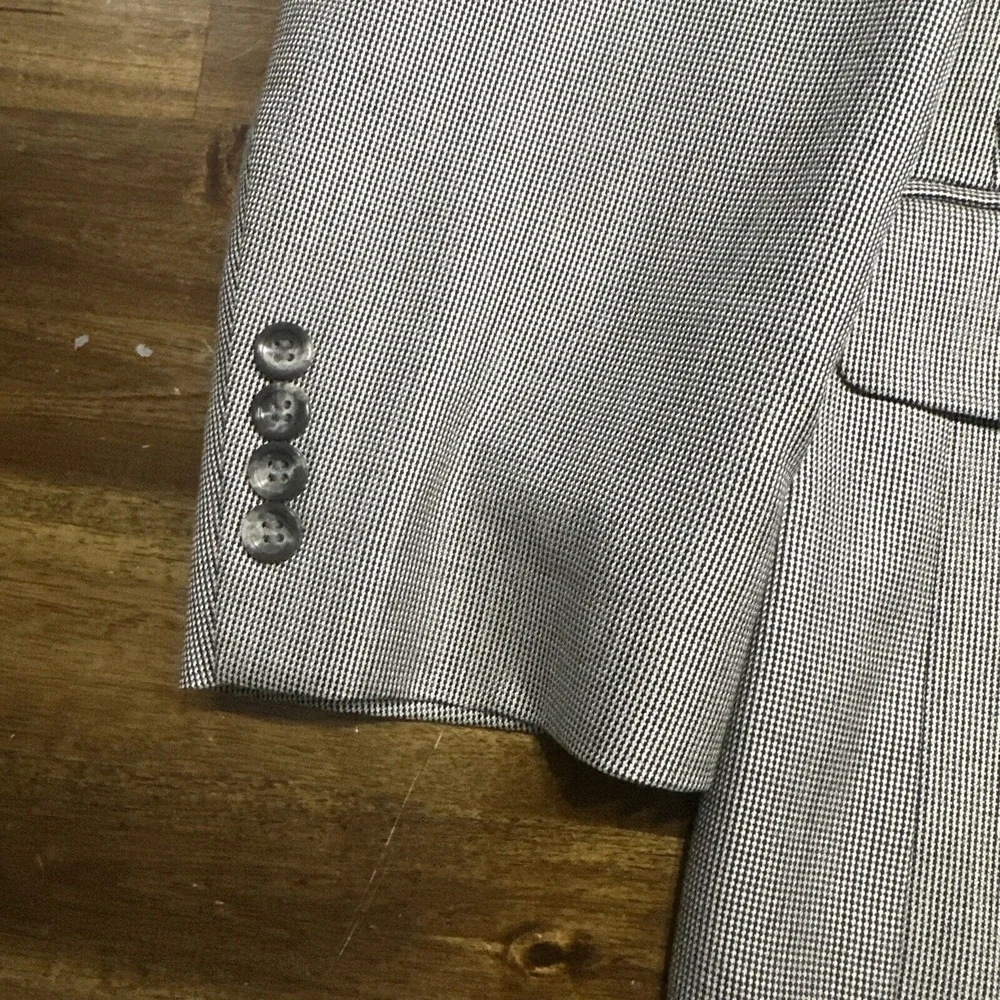Stafford Mens Blazer Sport Coat 3 Button Casual Jacket 44S Silk Wool Blend Grey‎